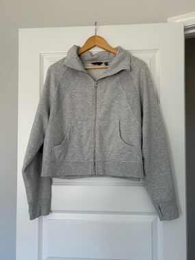 Danskin Light Gray Zip-Up Bomber Jacket and Pant Sweatsuit Size Large